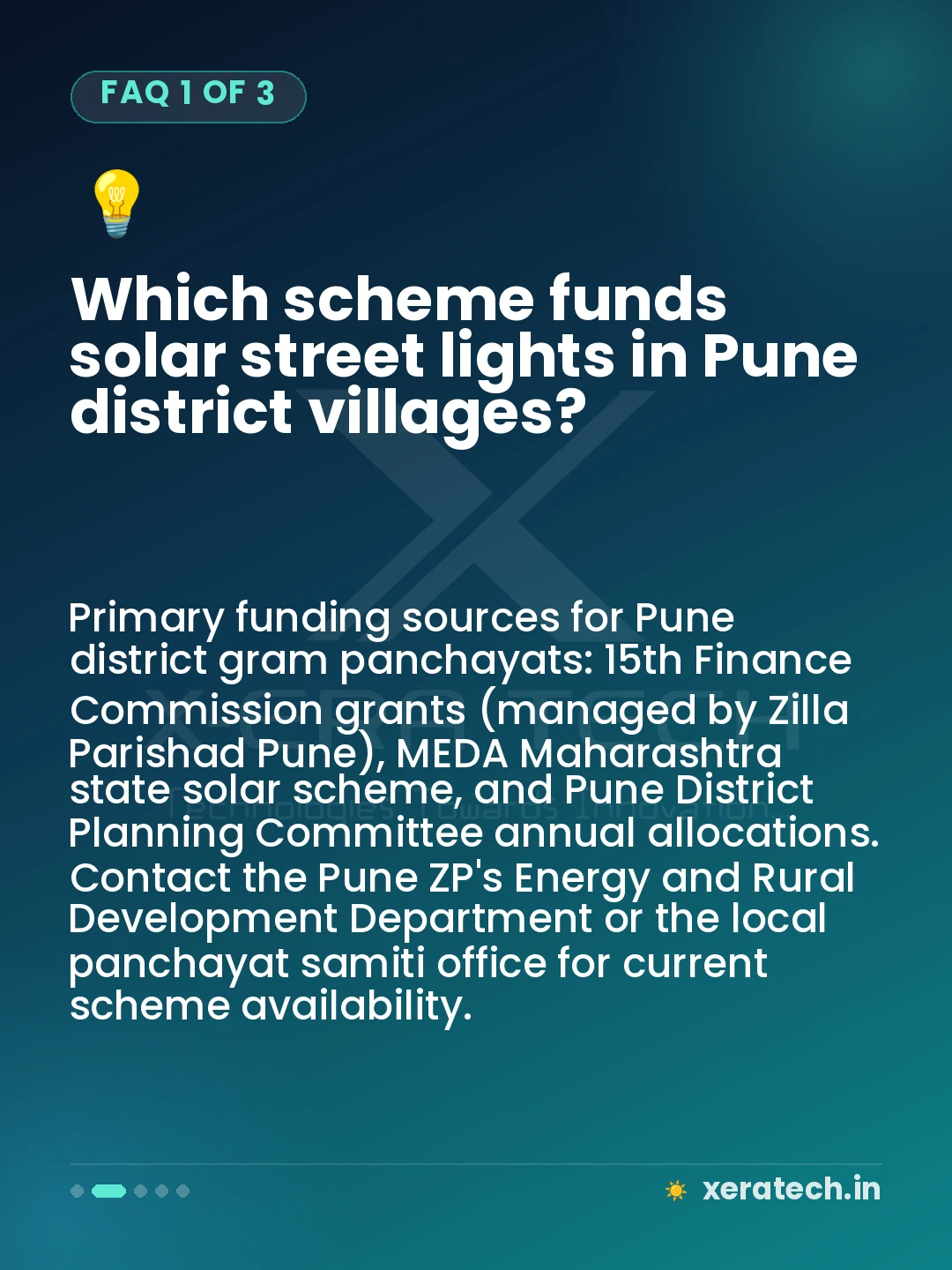 Which scheme funds solar street lights in Pune district villages?