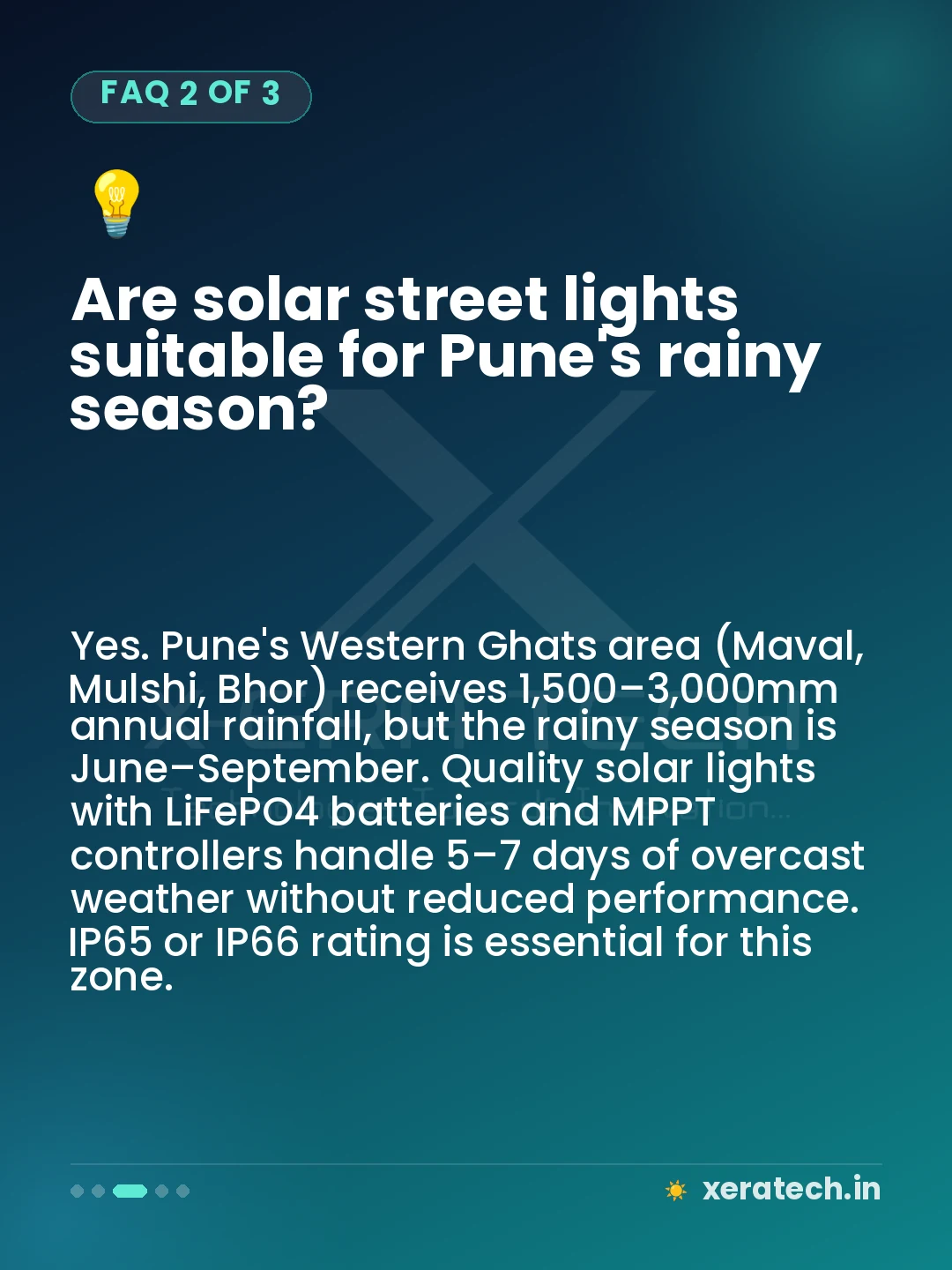 Are solar street lights suitable for Pune's rainy season?