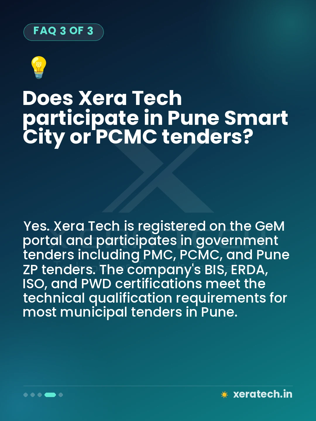 Does Xera Tech participate in Pune Smart City or PCMC tenders?
