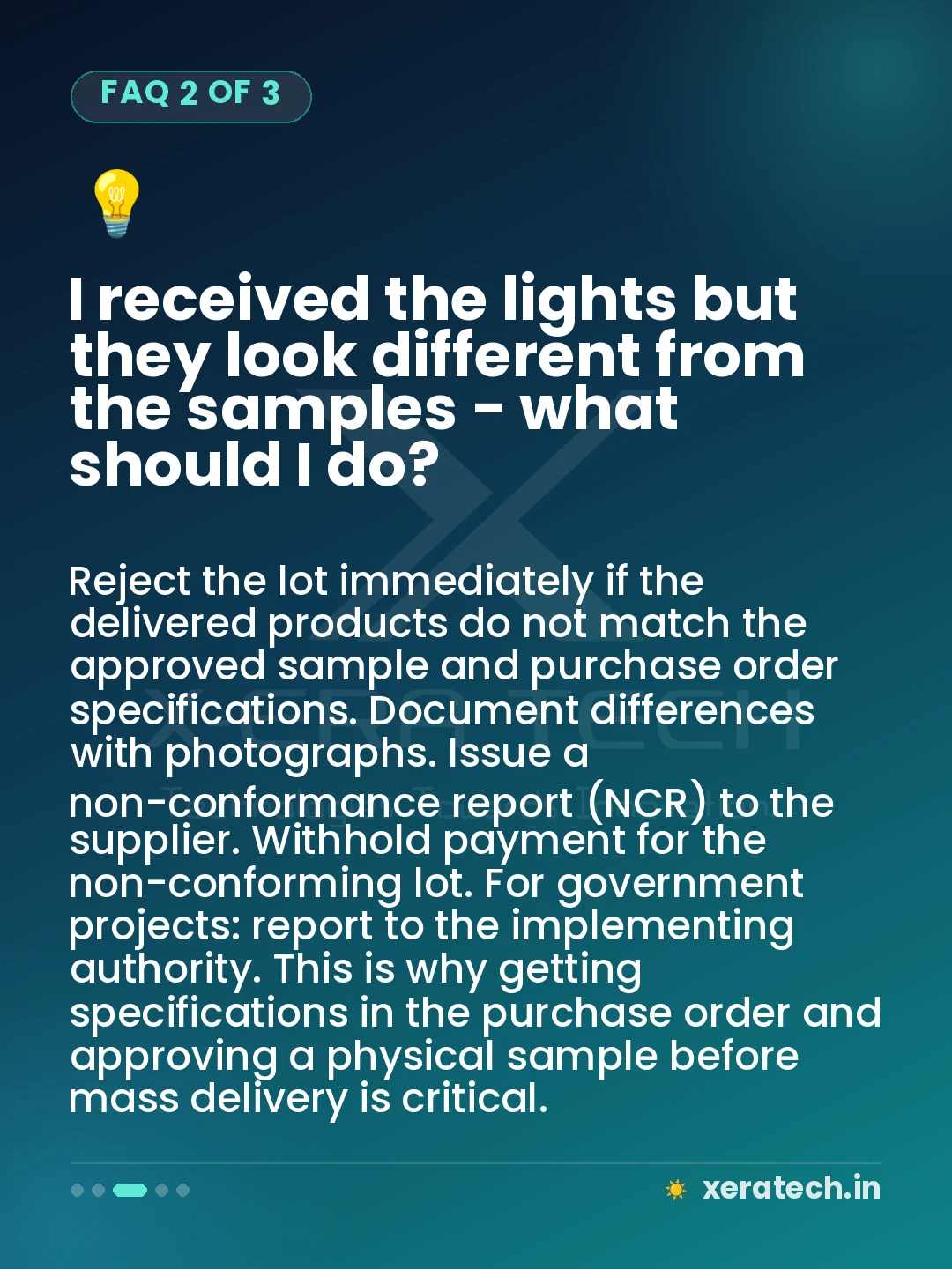 I received the lights but they look different from the samples - what should I do?
