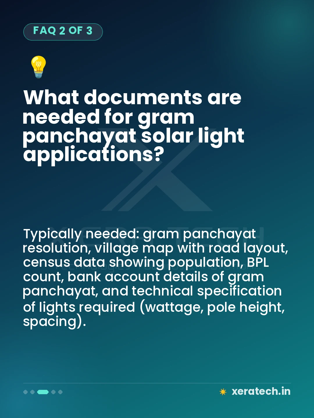 What documents are needed for gram panchayat solar light applications?