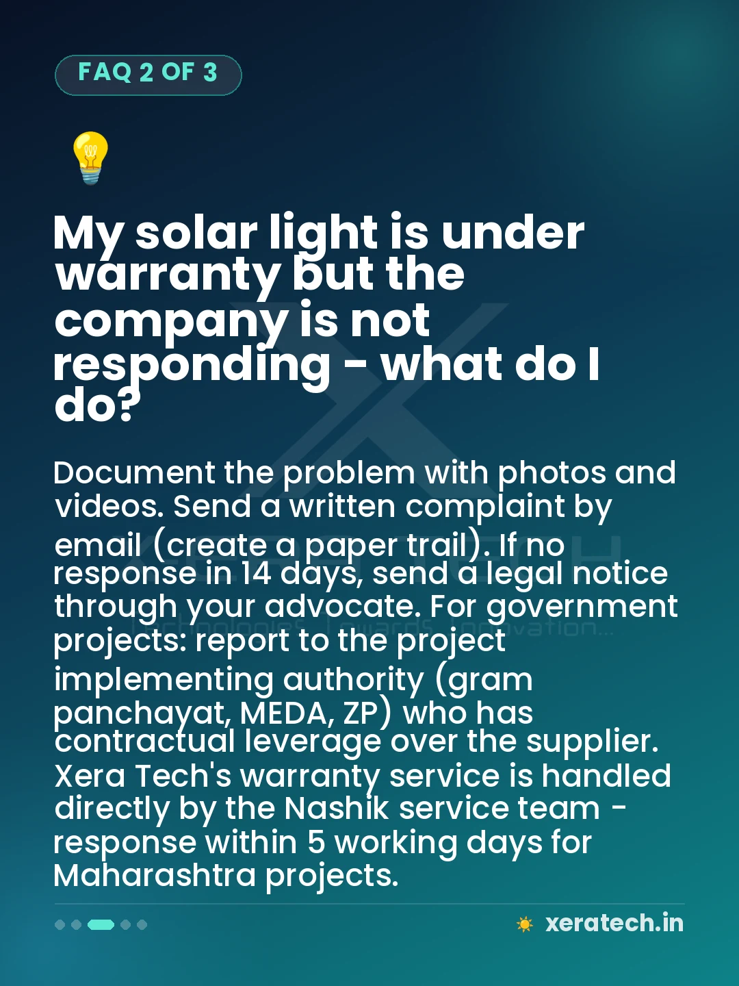 My solar light is under warranty but the company is not responding - what do I do?