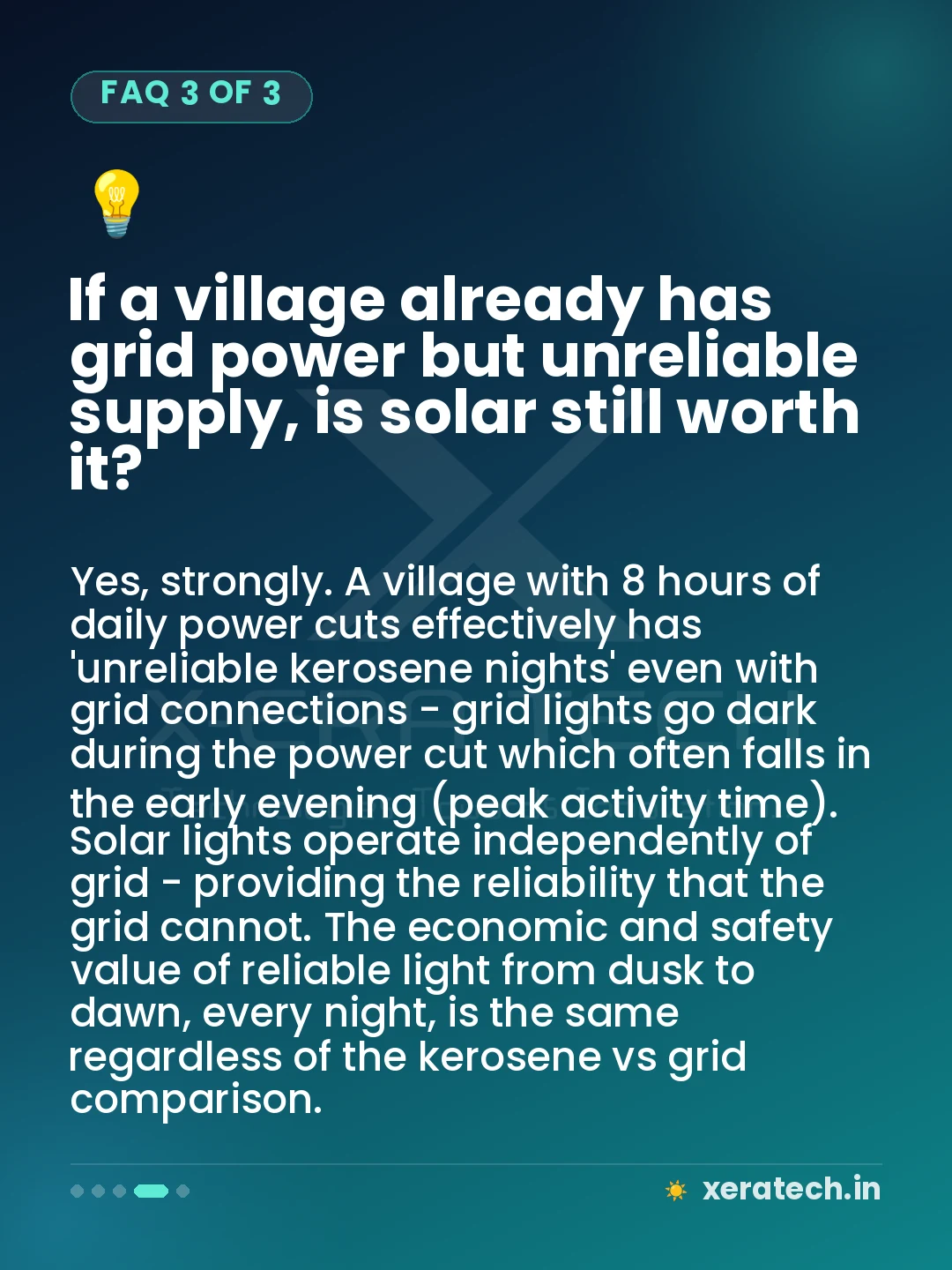 If a village already has grid power but unreliable supply, is solar still worth it?
