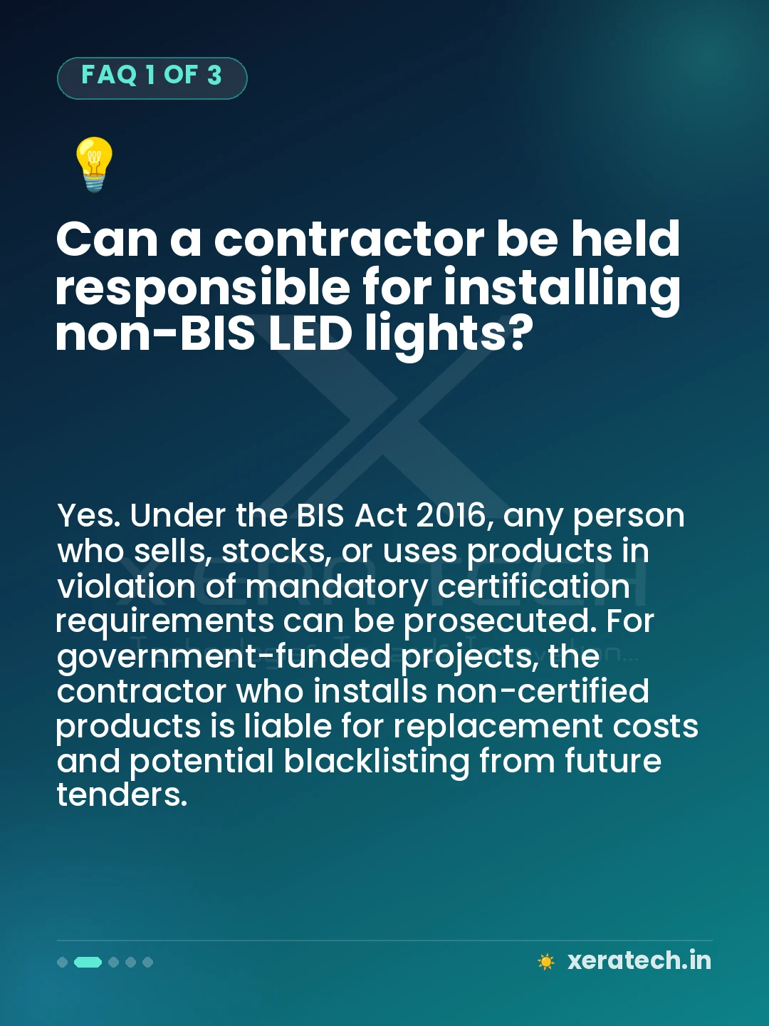Can a contractor be held responsible for installing non-BIS LED lights?