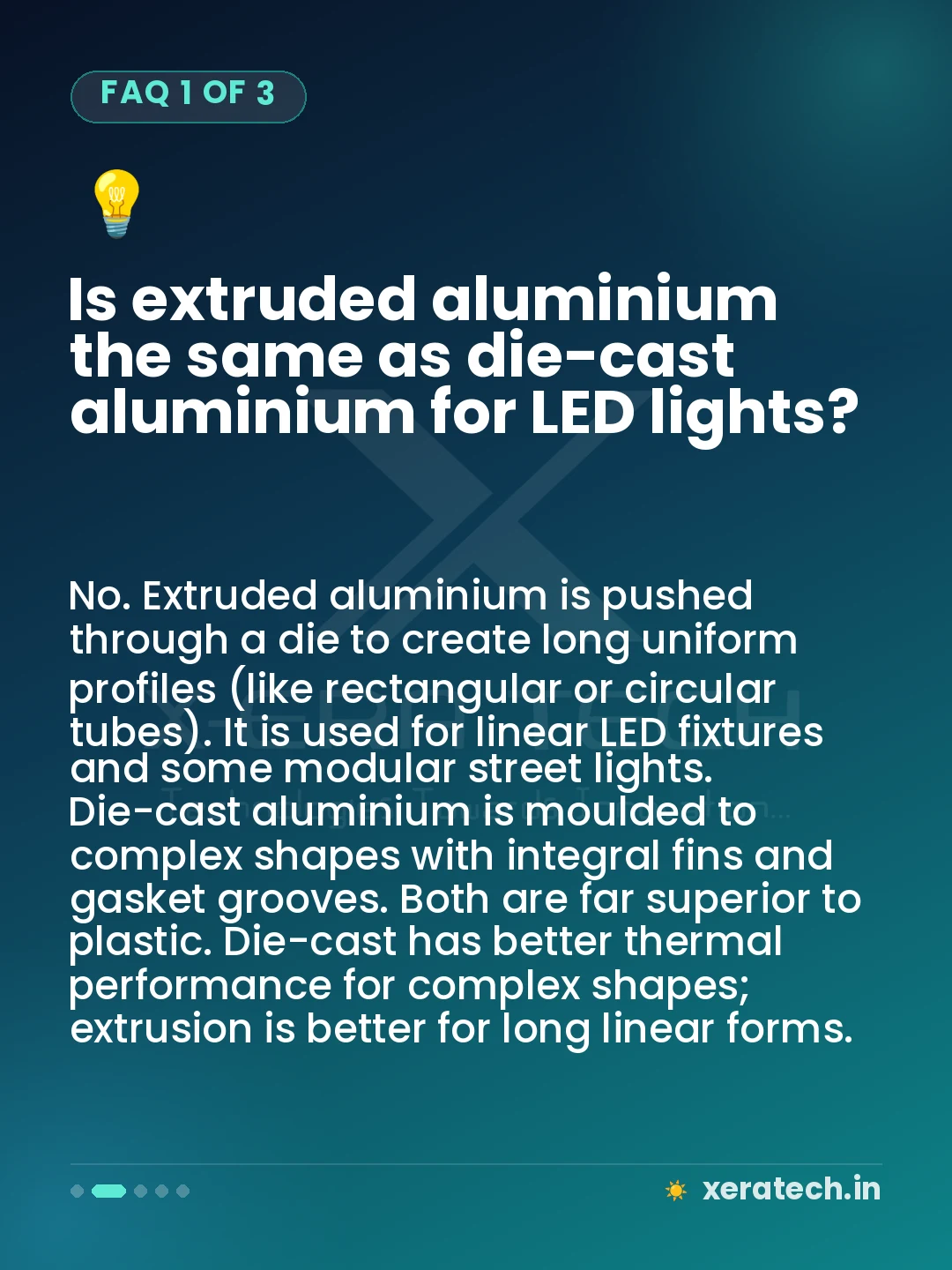 Is extruded aluminium the same as die-cast aluminium for LED lights?