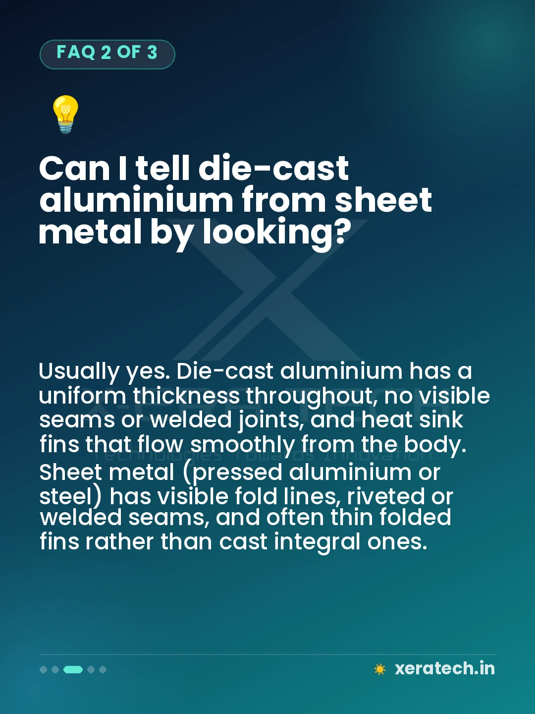Can I tell die-cast aluminium from sheet metal by looking?