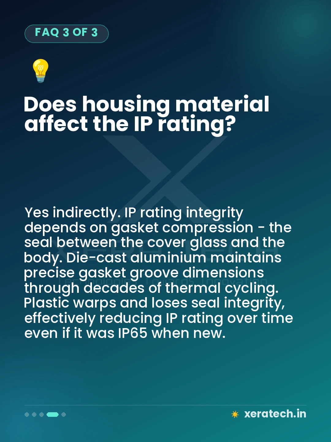 Does housing material affect the IP rating?