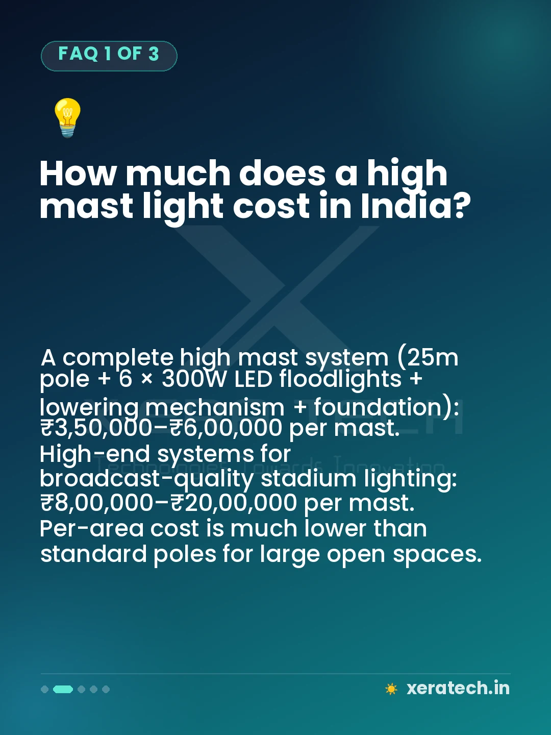 How much does a high mast light cost in India?