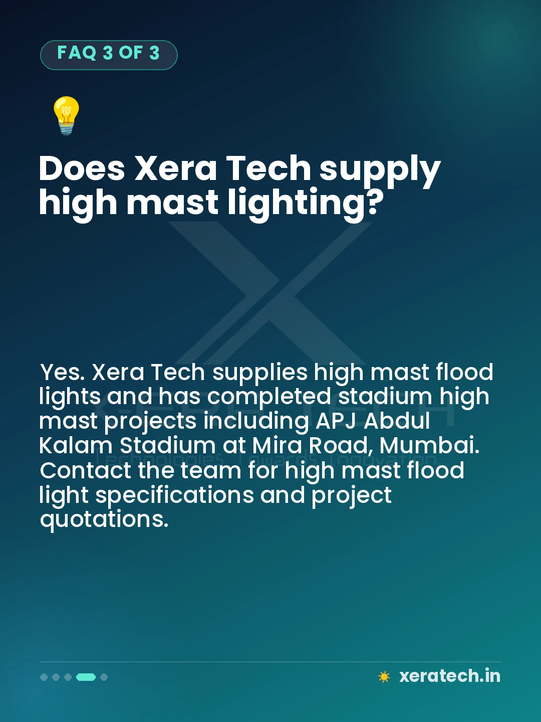 Does Xera Tech supply high mast lighting?