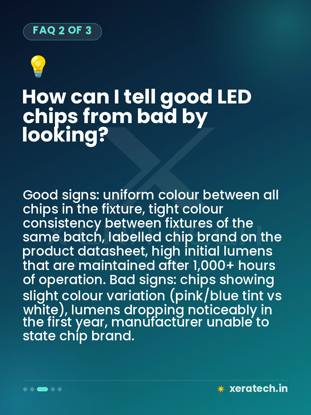 How can I tell good LED chips from bad by looking?