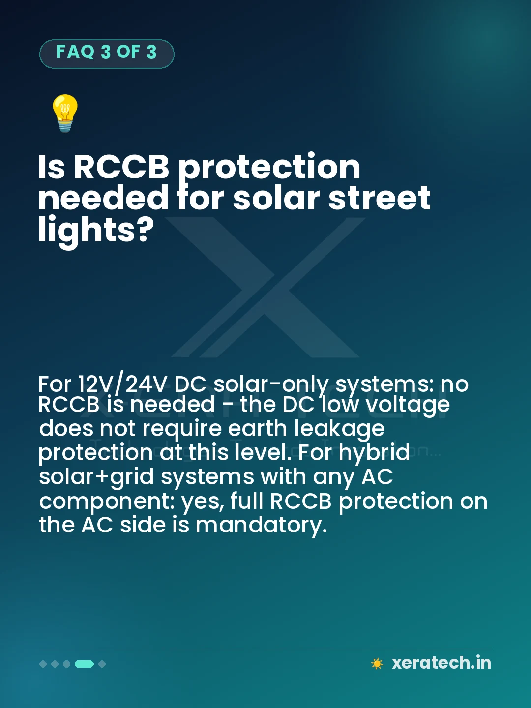 Is RCCB protection needed for solar street lights?