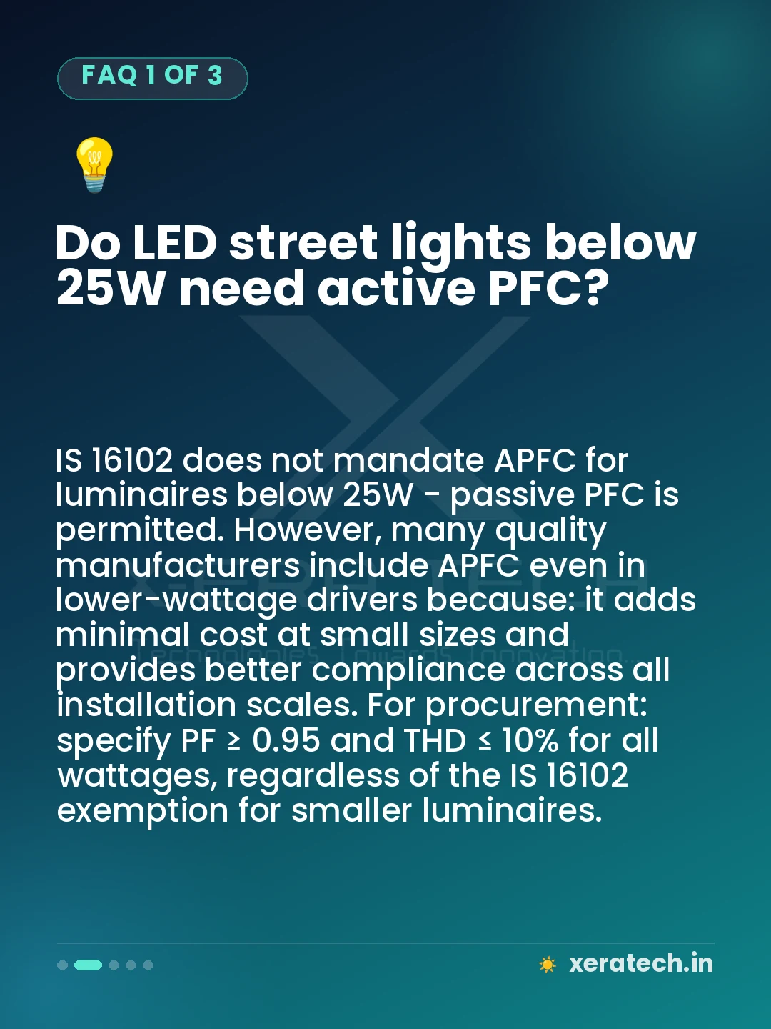 Do LED street lights below 25W need active PFC?