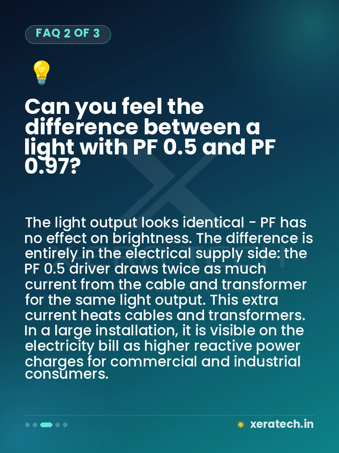 Can you feel the difference between a light with PF 0.5 and PF 0.97?