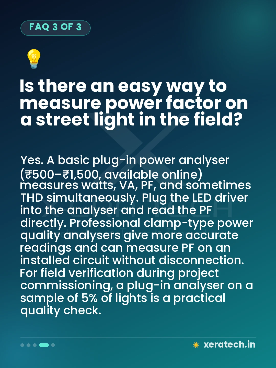 Is there an easy way to measure power factor on a street light in the field?
