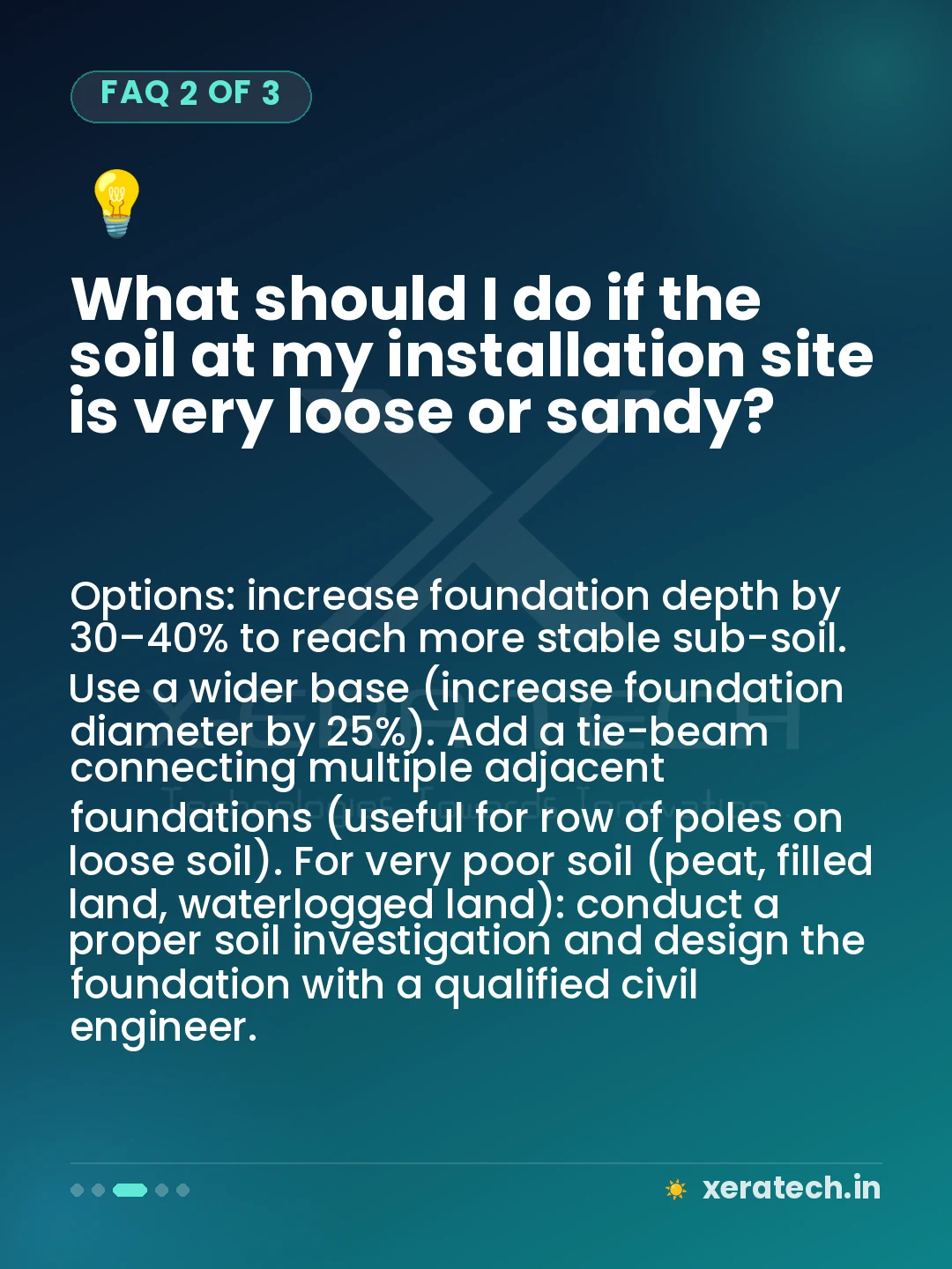 What should I do if the soil at my installation site is very loose or sandy?