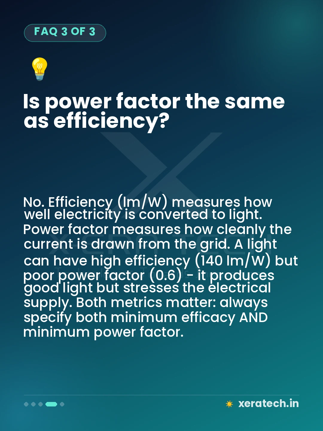 Is power factor the same as efficiency?