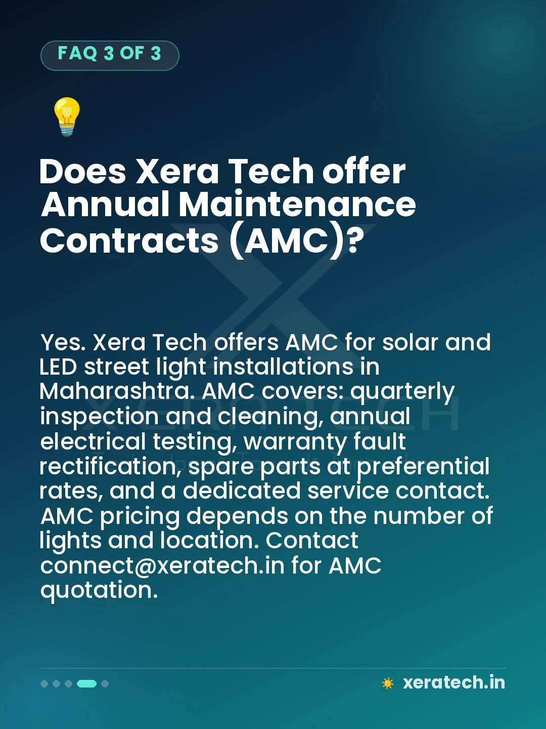 Does Xera Tech offer Annual Maintenance Contracts (AMC)?