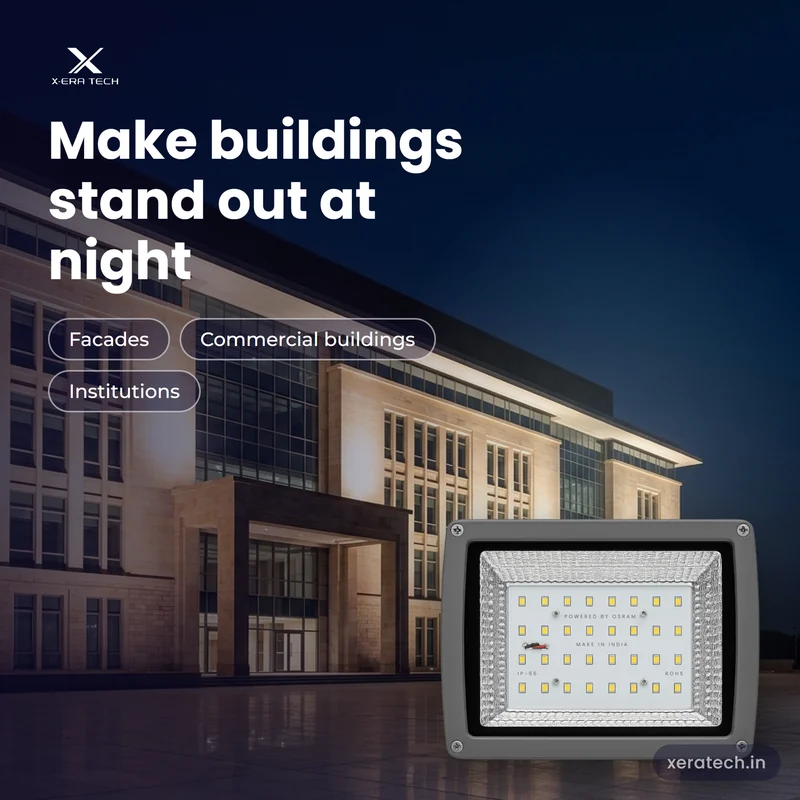 Xera Tech 50W LED Flood Light for building facades at night