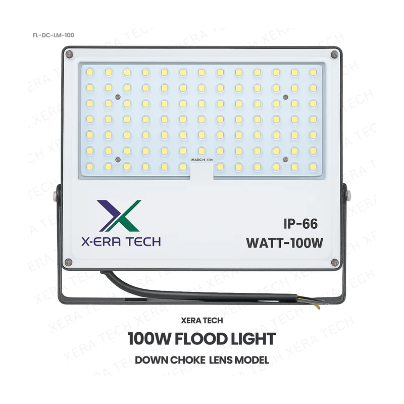 Xera Tech 100W Flood Light Down Choke Lens Model – front view of the 100W LED Flood Light