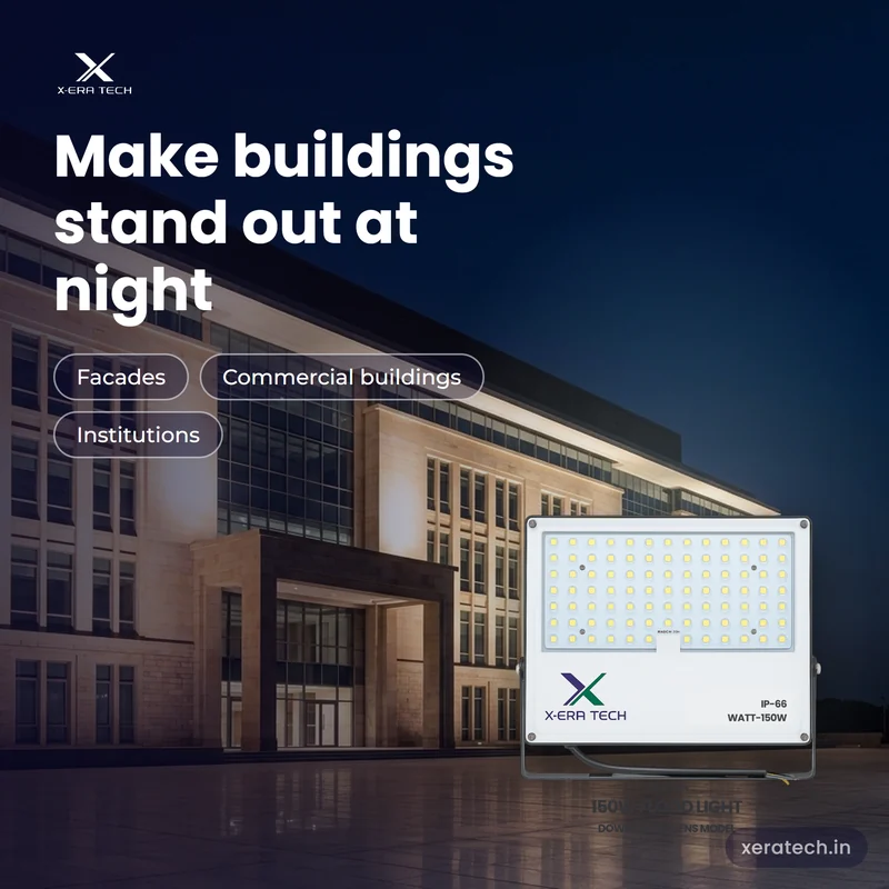 Xera Tech 150W LED Flood Light for building facades at night