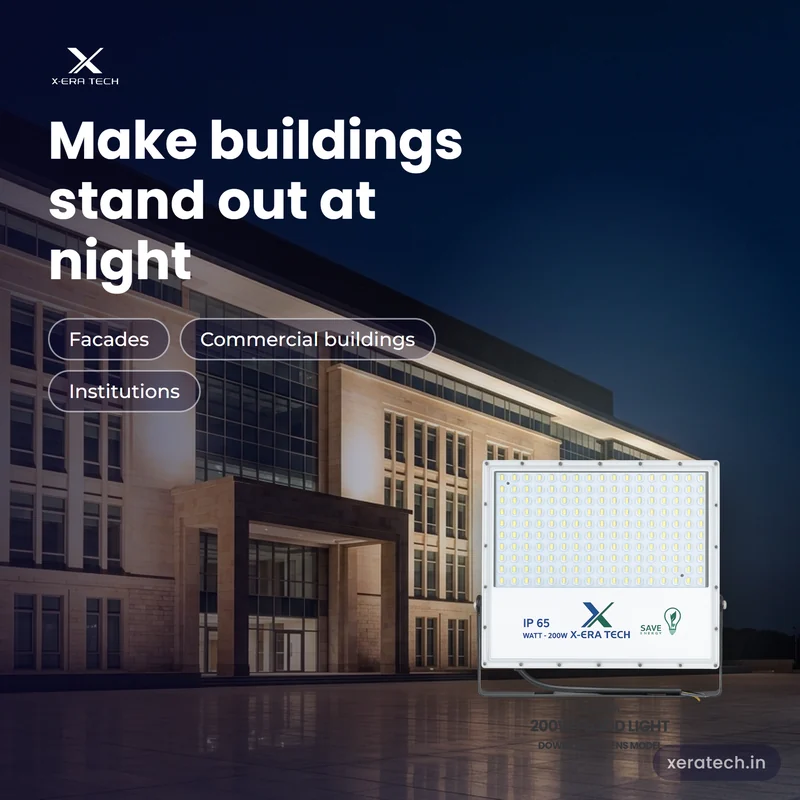 Xera Tech 200W LED Flood Light for building facades at night