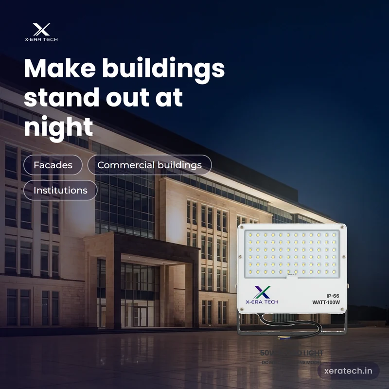 Xera Tech 50W LED Flood Light for building facades at night