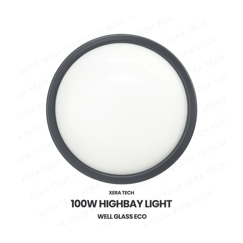Xera Tech 100W Highbay Light Well Glass Eco – front view of the 100W LED High Bay Light