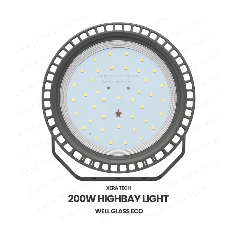 Xera Tech 200W Highbay Light Well Glass Eco – front view of the 200W LED High Bay Light
