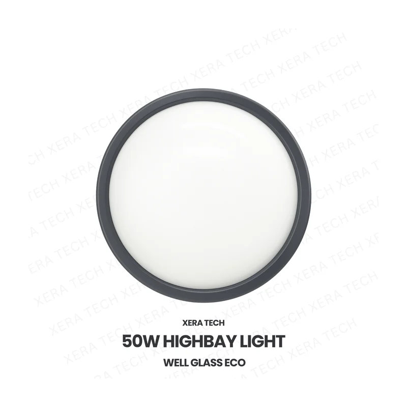 Xera Tech 50W Highbay Light Well Glass Eco – front view of the 50W LED High Bay Light
