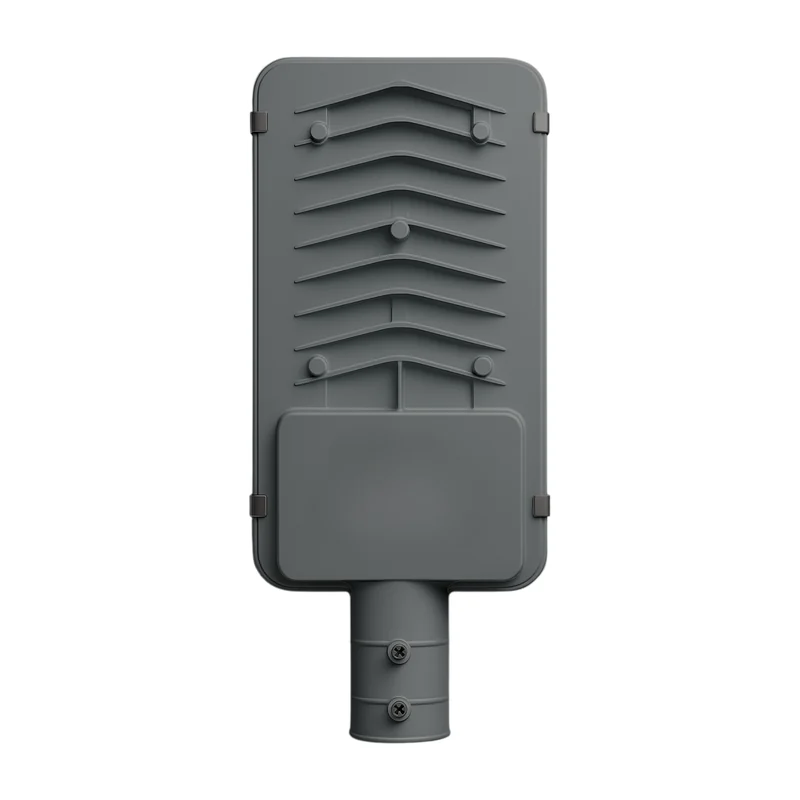 Xera Tech 72W LED Street Light back view showing the housing, driver and mounting