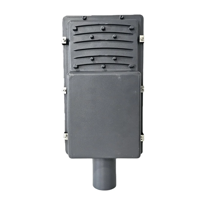 Xera Tech 12W Solar Street Light back view showing the housing, driver and mounting