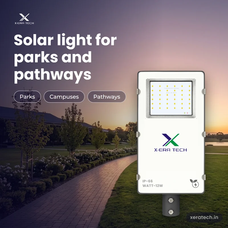 Xera Tech 12W Solar Street Light for parks and pathways
