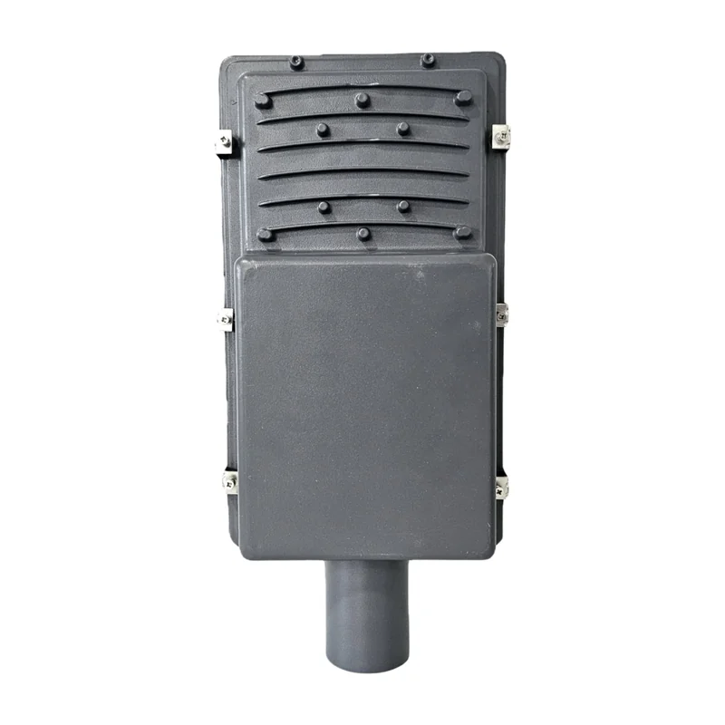 Xera Tech 20W Solar Street Light back view showing the housing, driver and mounting