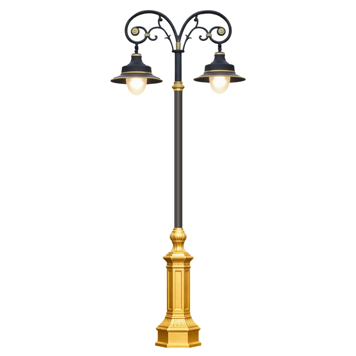 50W Decorative Street Light Decorative Double Arm – back view showing driver and heat sink | Xera Tech