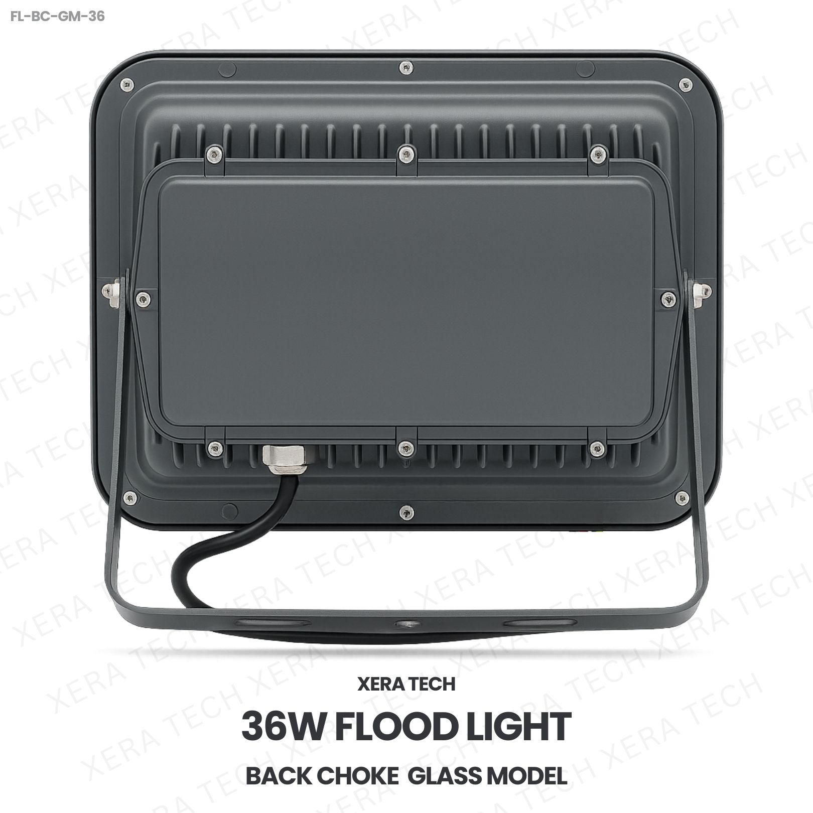 36W Flood Light Glass Model – back view showing driver and heat sink | Xera Tech