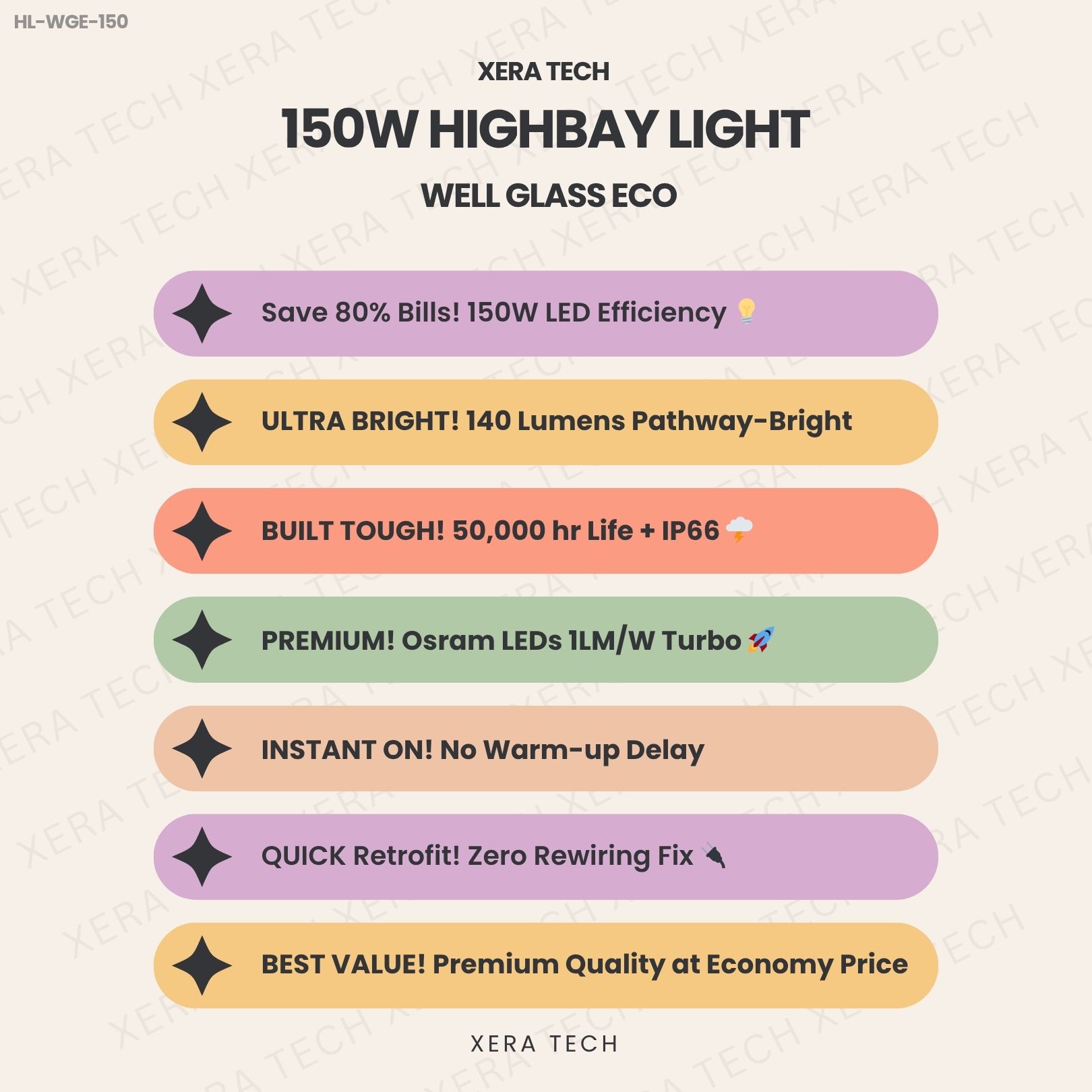 150W Highbay Light Well Glass Eco - View 4