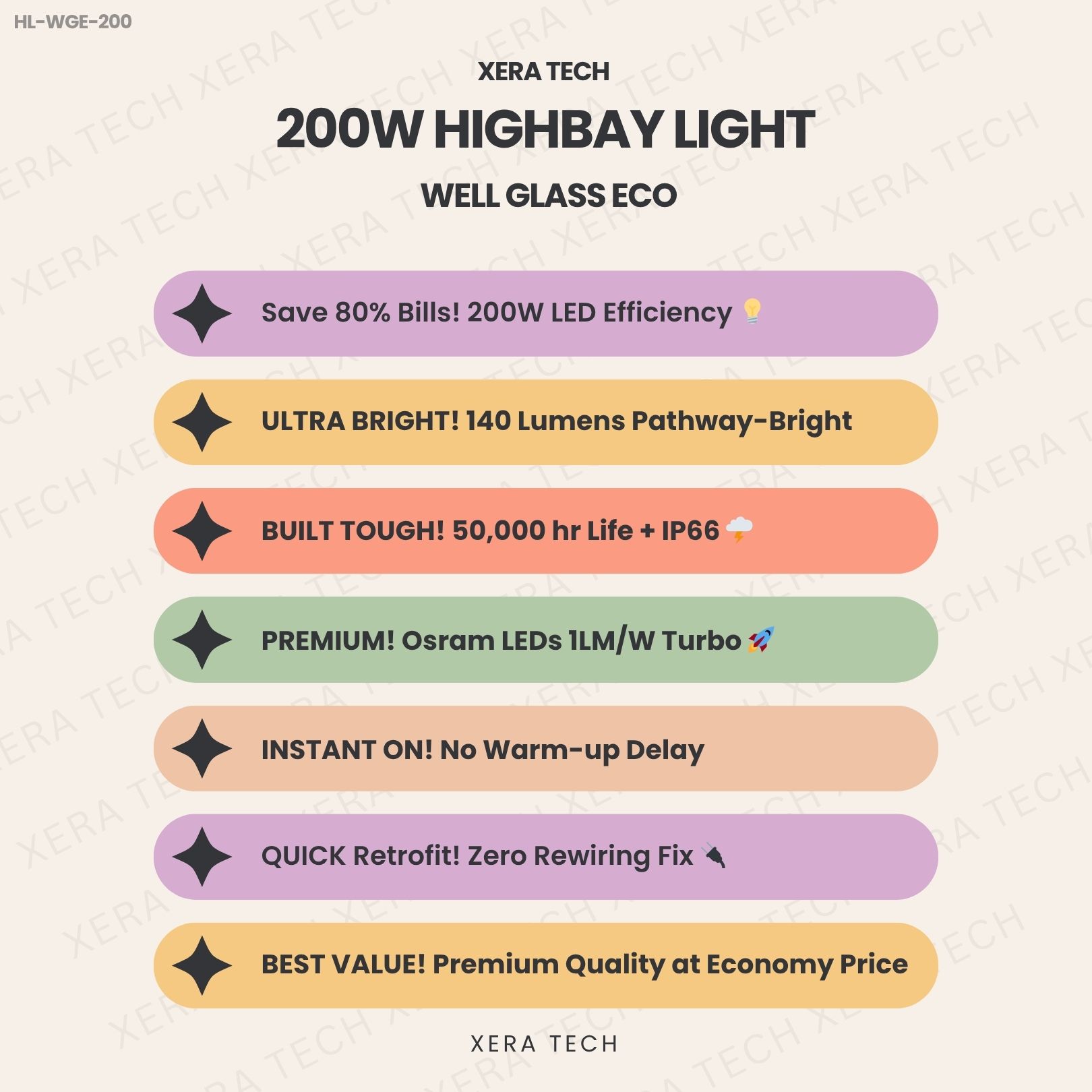 200W Highbay Light Well Glass Eco - View 4