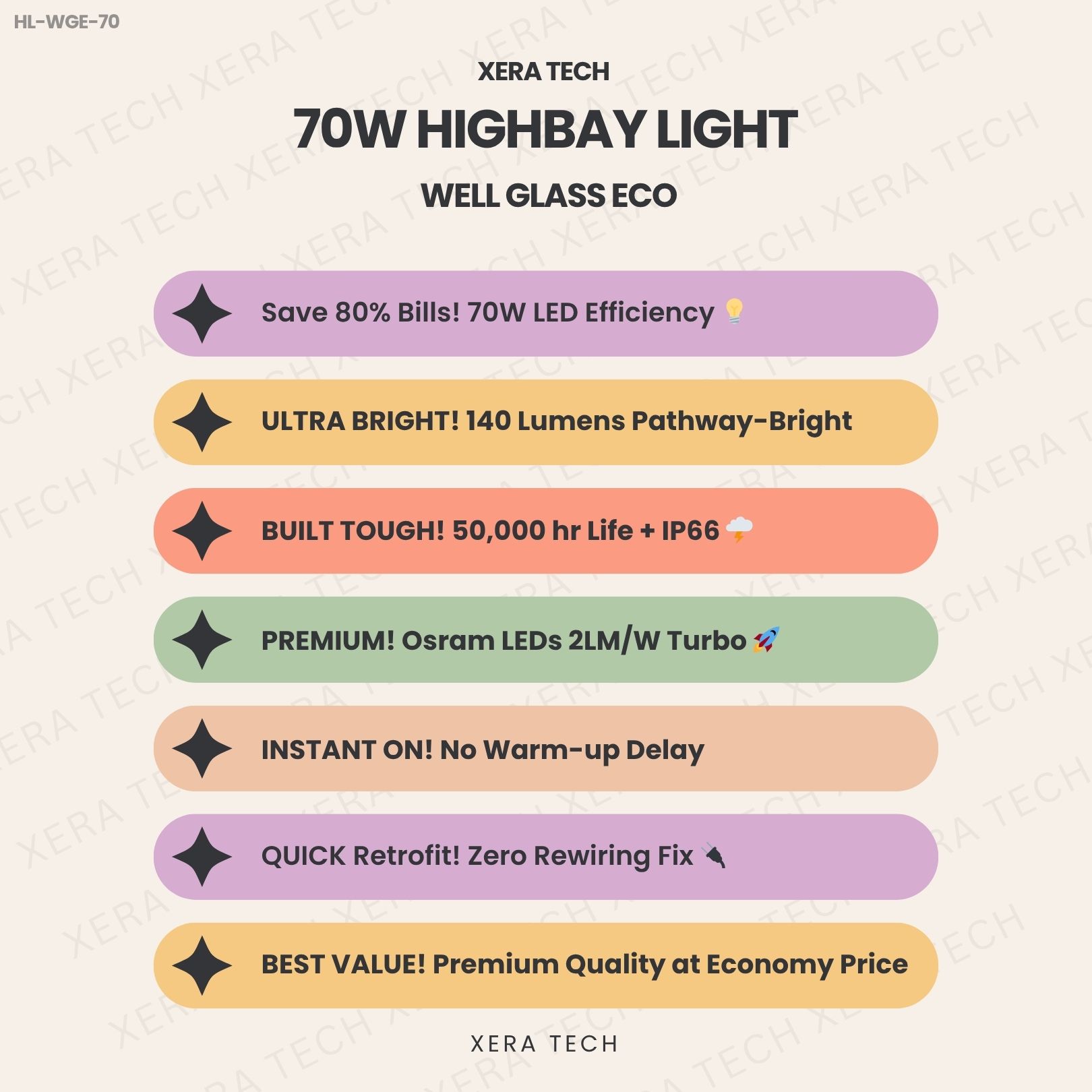 70W Highbay Light Well Glass Eco - View 4