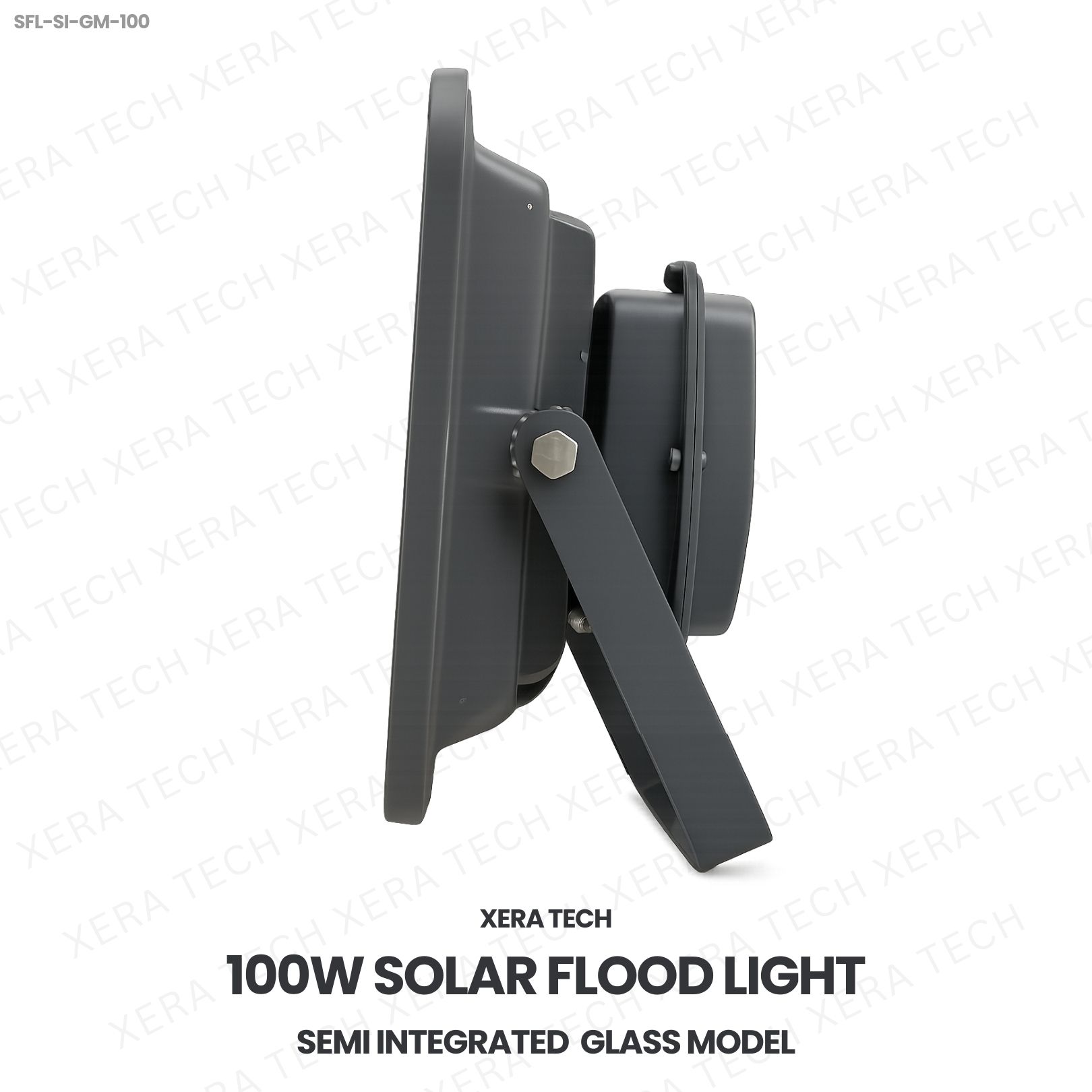 100W Solar Flood Light Semi Integrated Glass Model - View 3