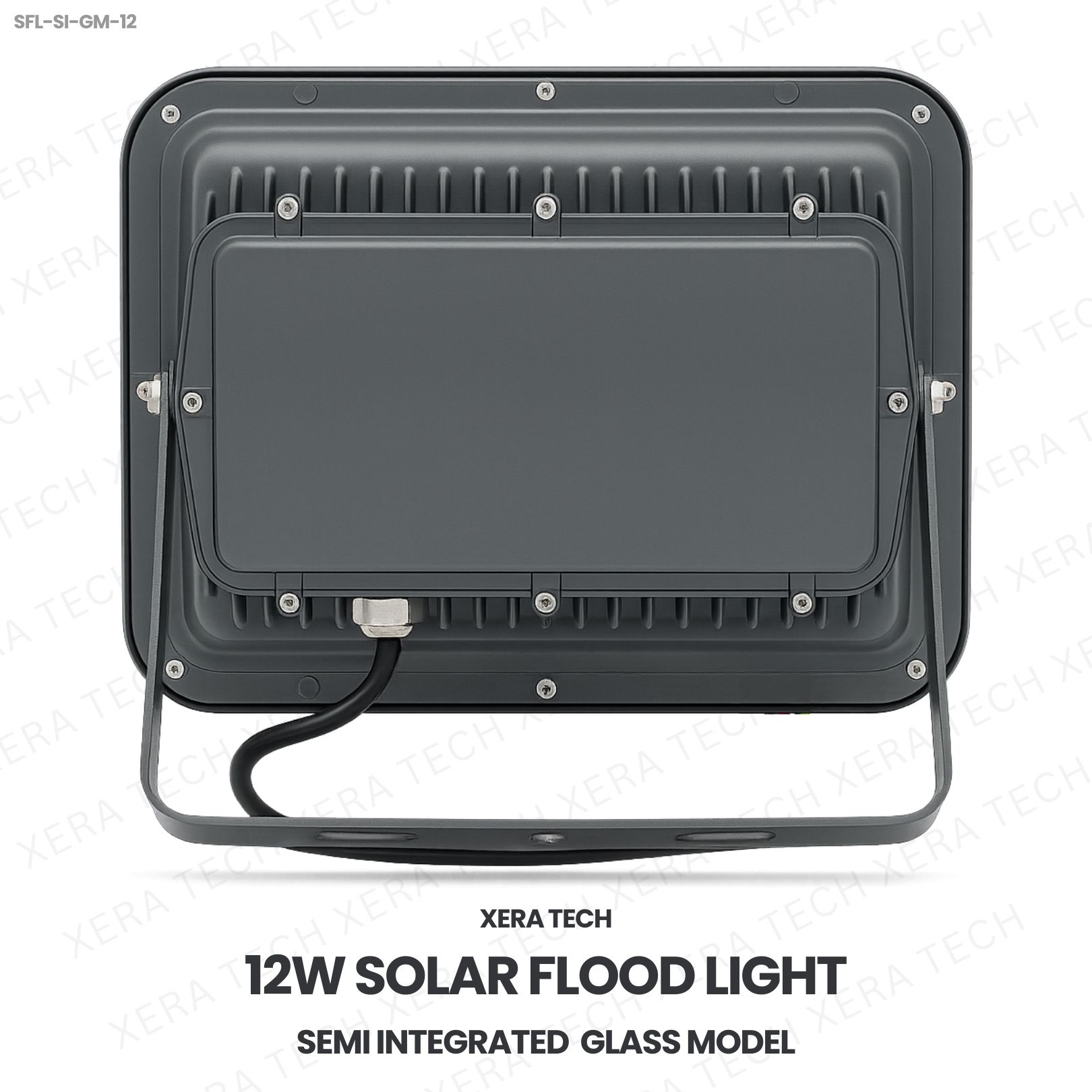 12W Solar Flood Light Semi Integrated Glass Model - View 2