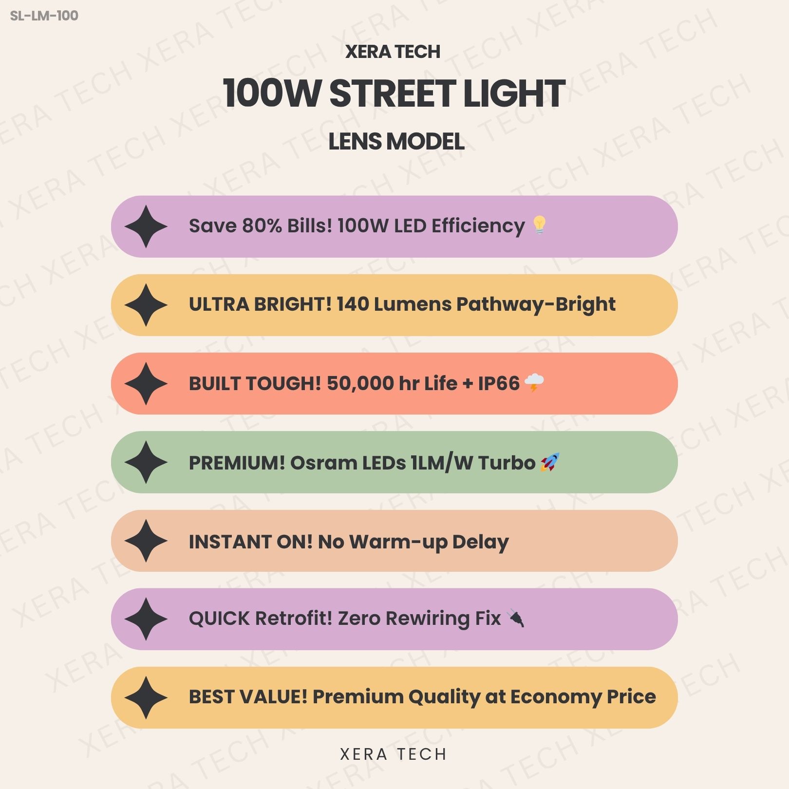 100W Street Light Lens Model - View 4