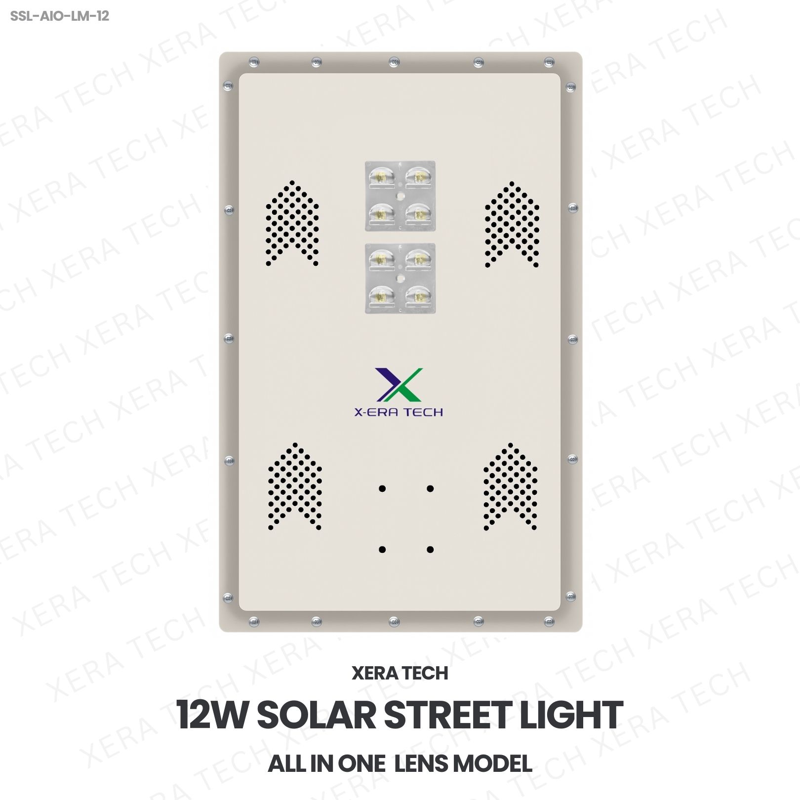 12W Solar Street Light All In One Lens Model