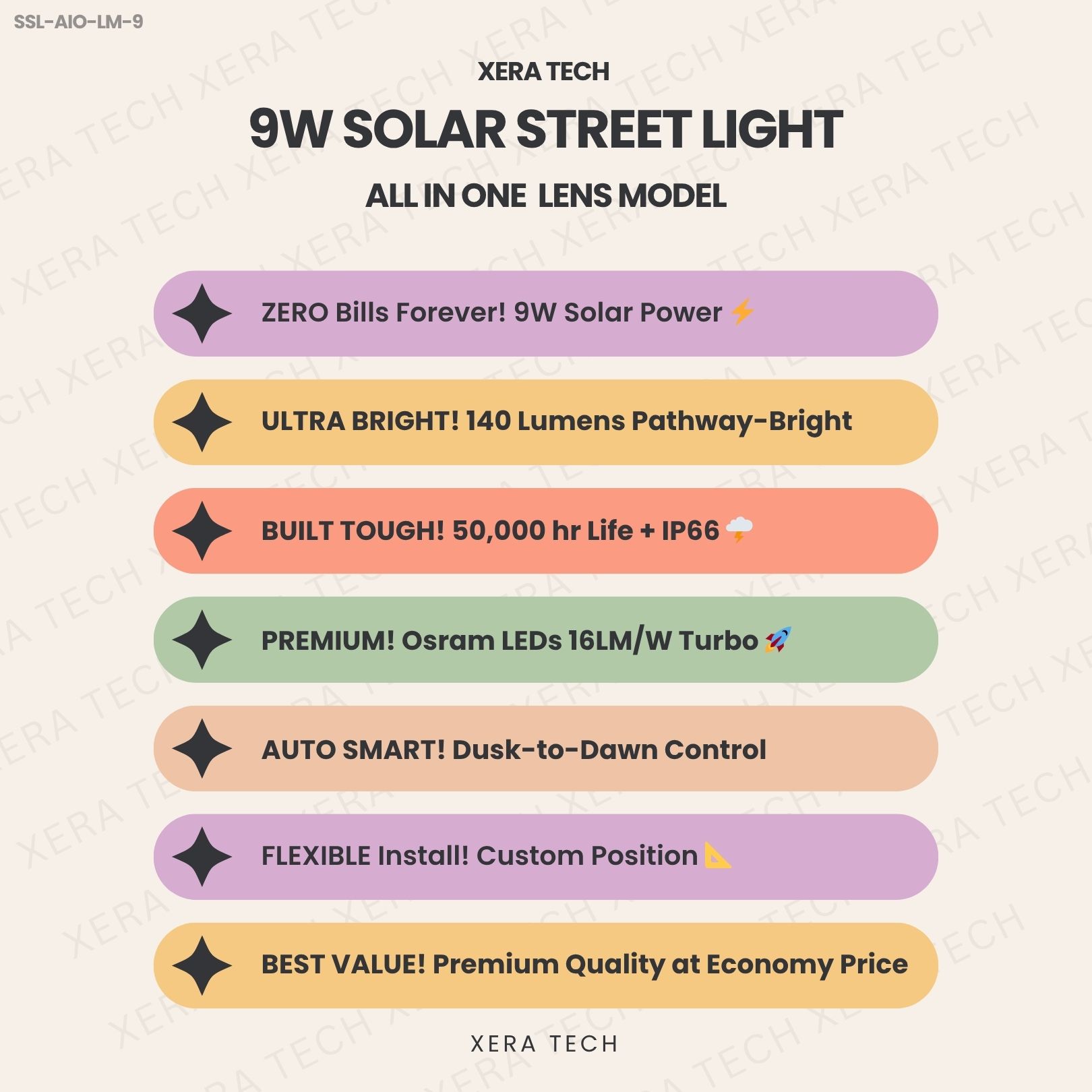 9W Solar Street Light All In One Lens Model - View 4