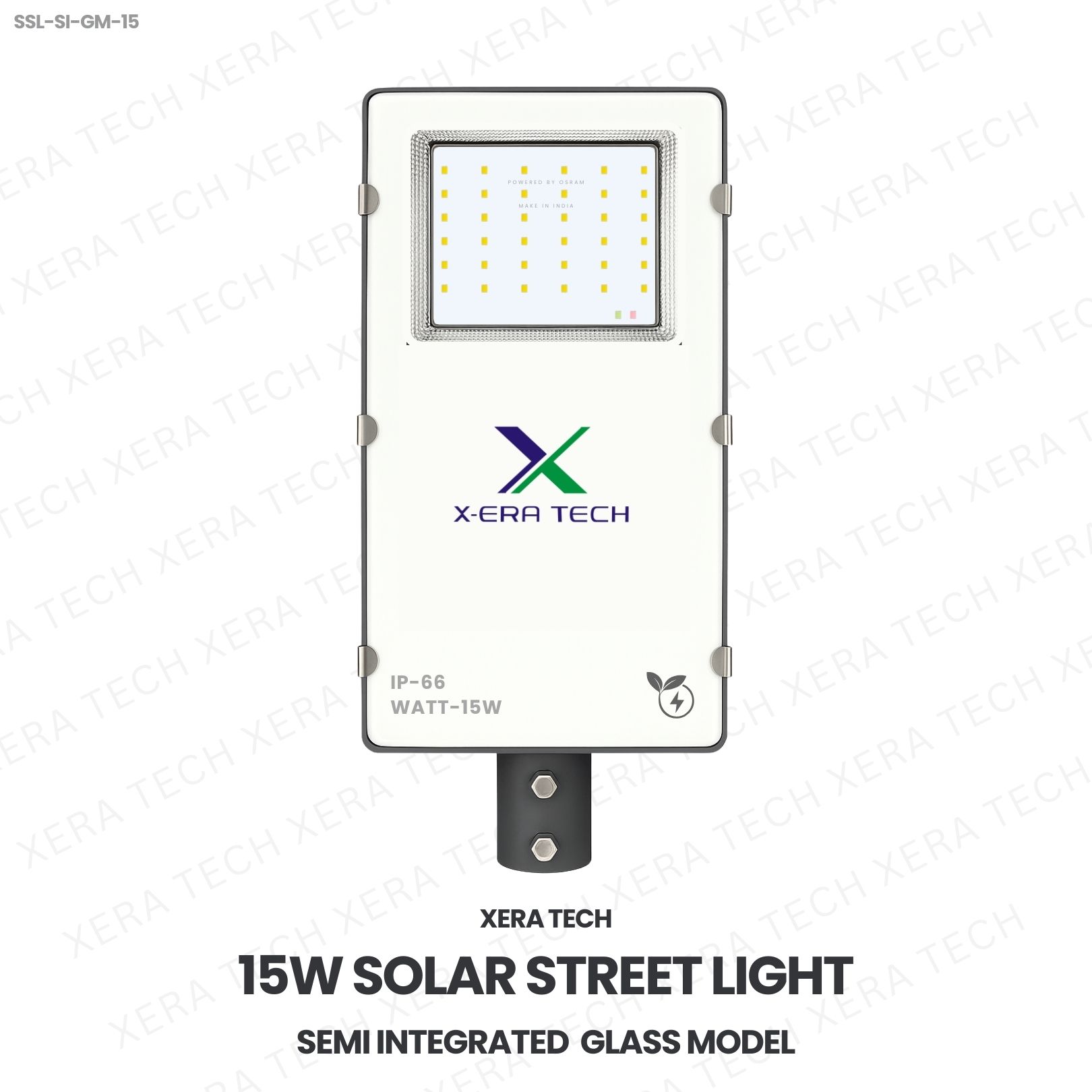 15W Solar Street Light Semi Integrated Glass Model