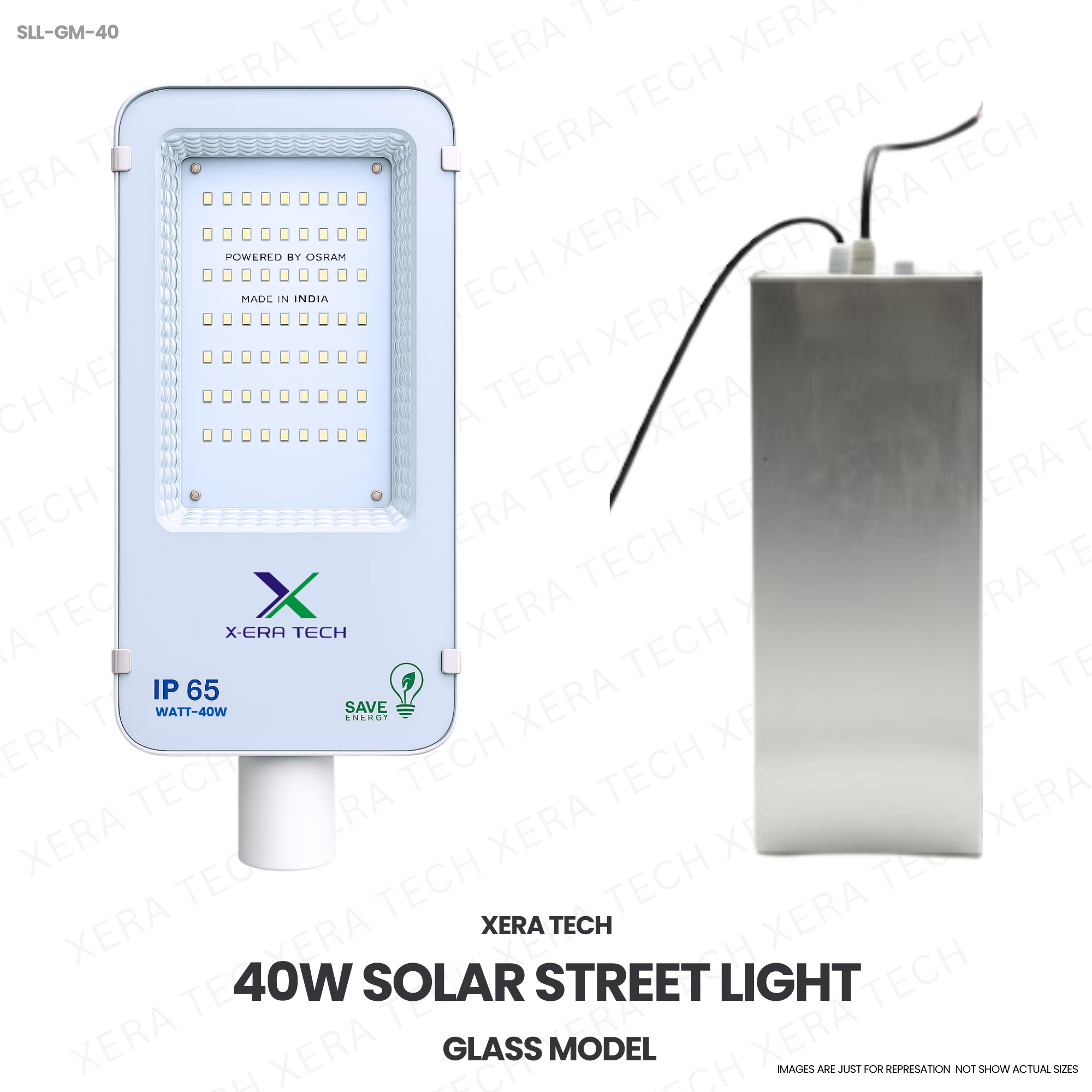 40W Solar Street Light Semi Integrated Glass Model - View 3