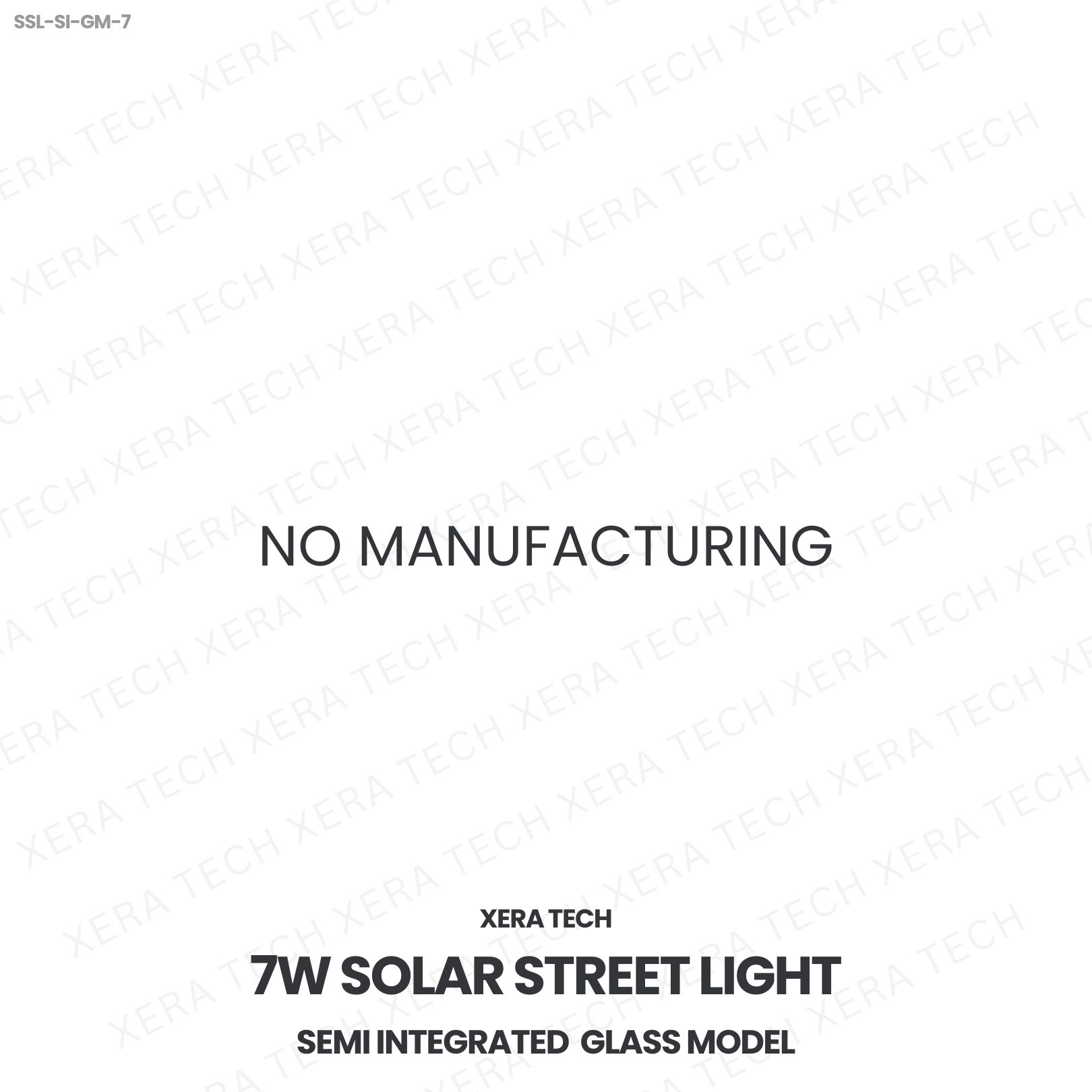 7W Solar Street Light Semi Integrated Glass Model – back view