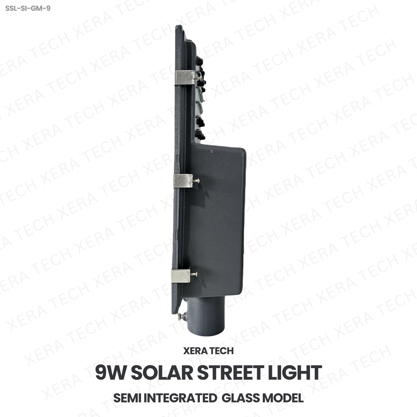 9W Solar Street Light Semi Integrated Glass Model – side view