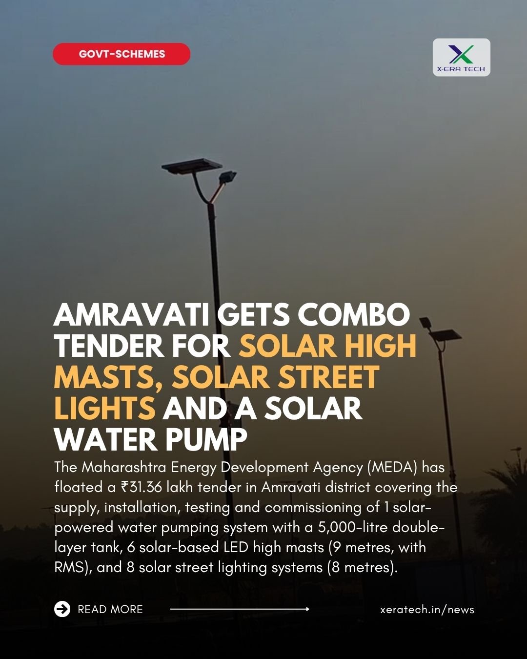 Amravati Gets Combo Tender for Solar High Masts, Solar Street Lights and a Solar Water Pump