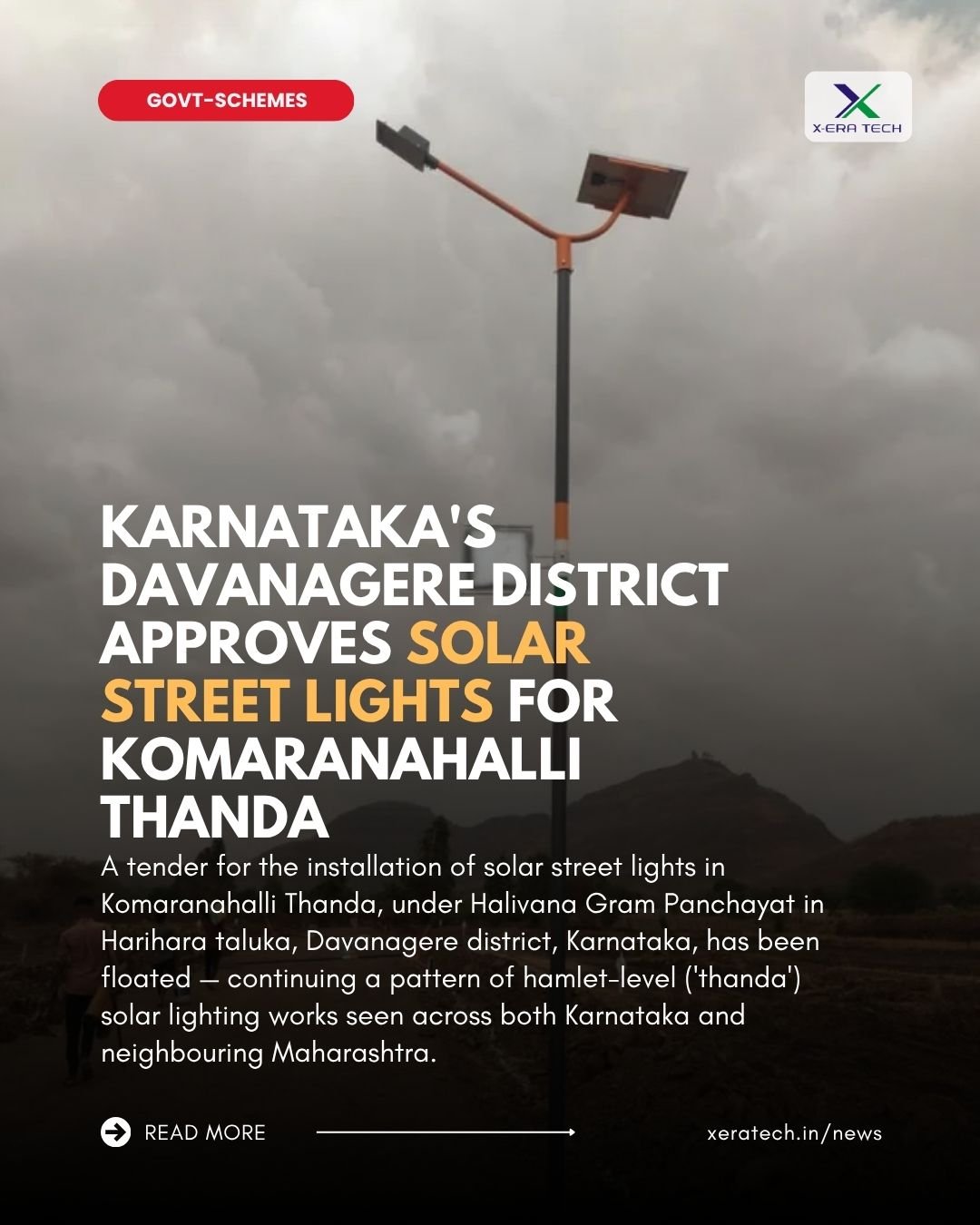 Karnataka's Davanagere District Approves Solar Street Lights for Komaranahalli Thanda
