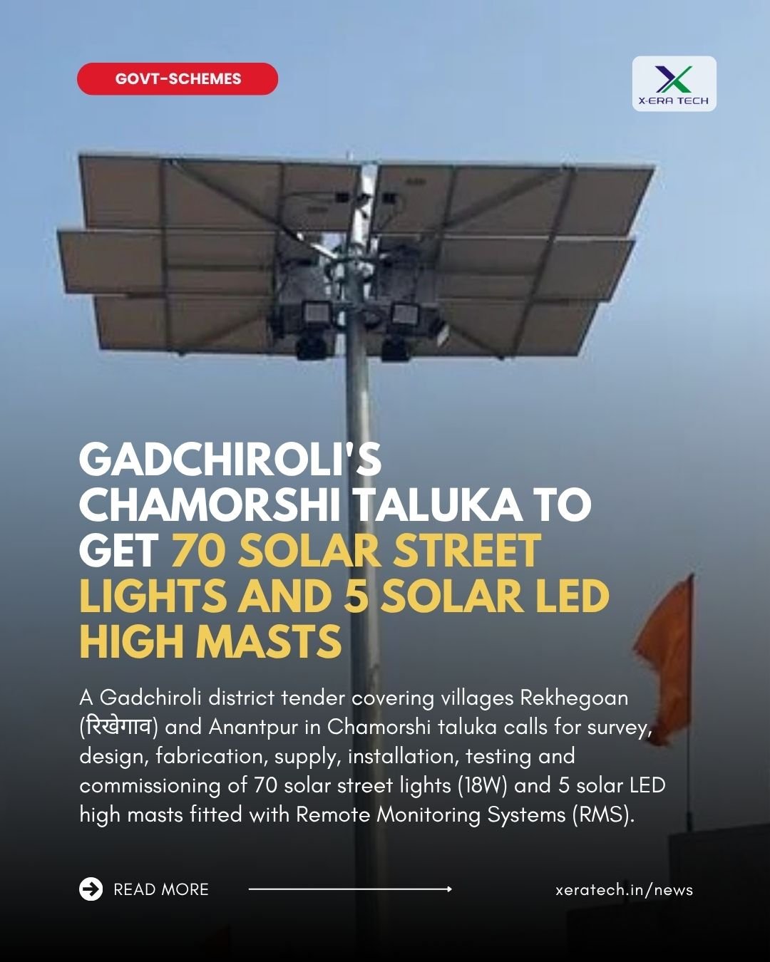 Gadchiroli's Chamorshi Taluka to Get 70 Solar Street Lights and 5 Solar LED High Masts
